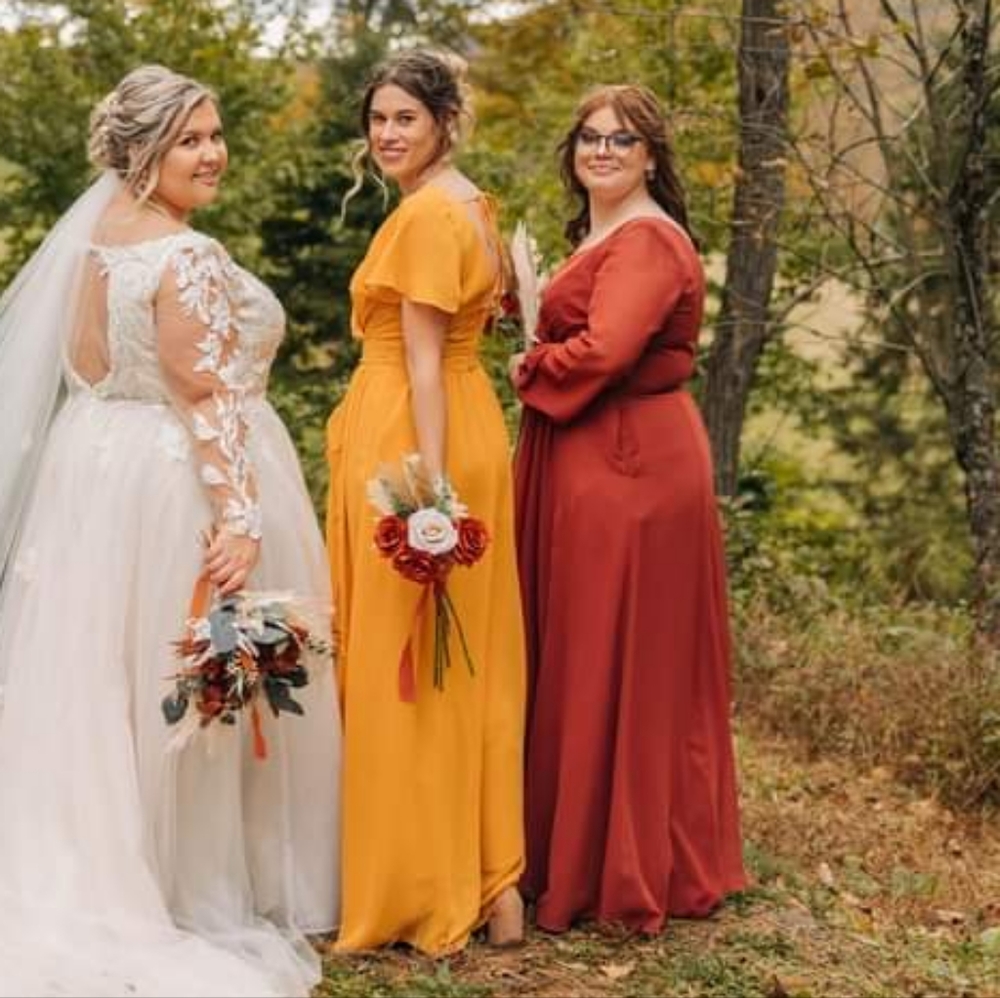 Mustard Long Bridesmaid Dress